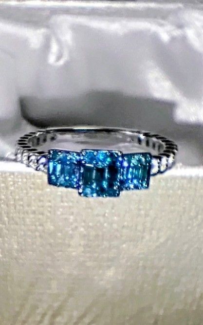 Brand new D'joy Blue Diamond Ring