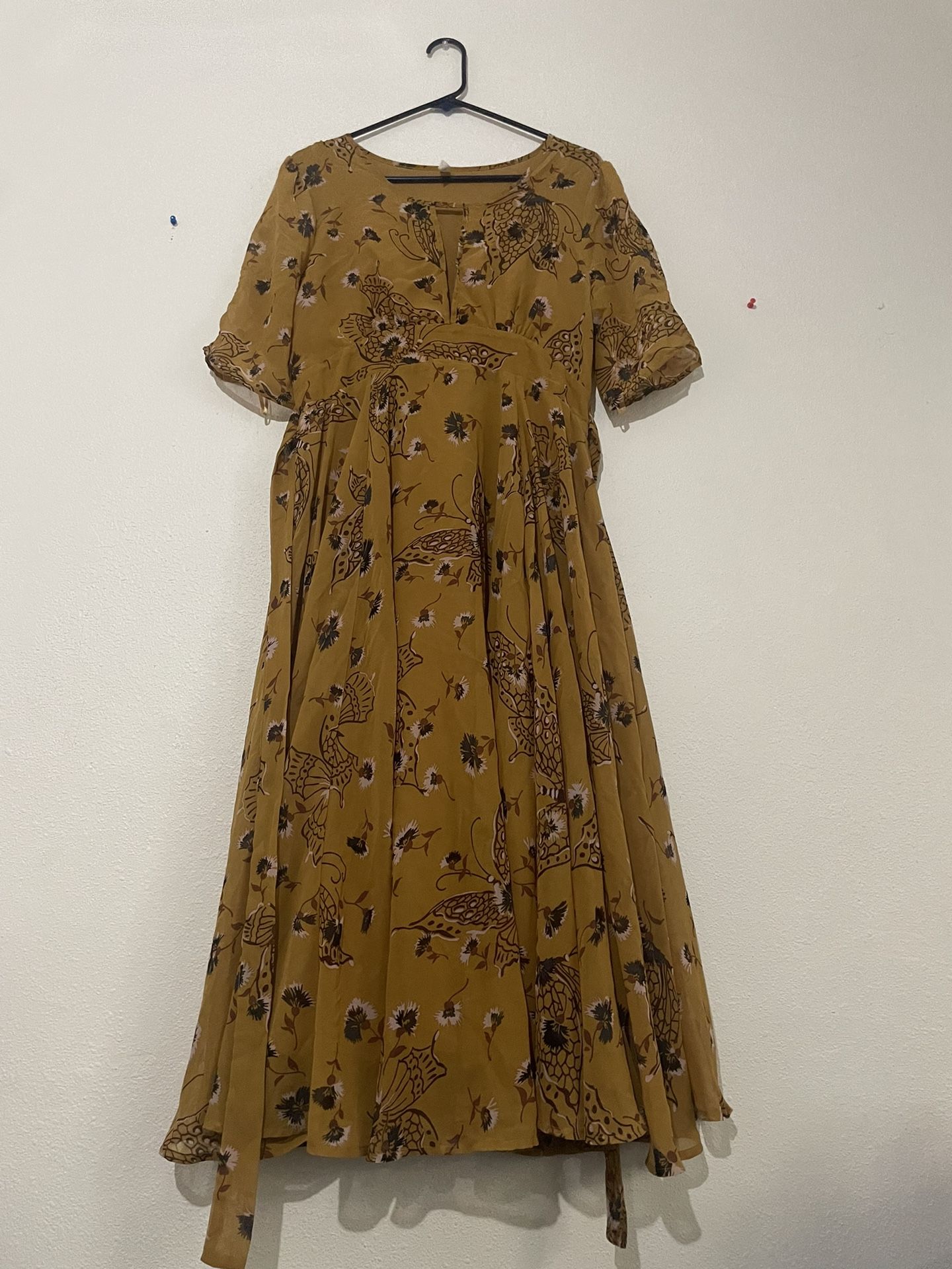 Free People Yellow Floral Dress