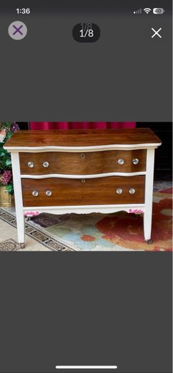 Early 1900's Antique Small Dresser on orig. wheels - 35L x 27H x 20D by F. S. Harmon