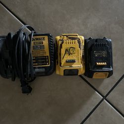 Dewalt Charger And Two Batteries 