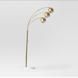 New Threshold Span 3-Head Metal Globe Floor Lamp Brass Gold 75.5"x29.5"