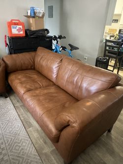 Chestnut Leather Two Set Love Couch