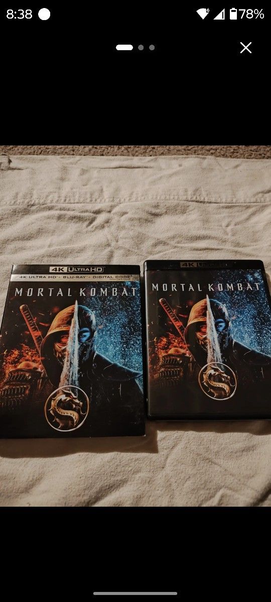 Mortal Kombat 4K Ultra HD + Blu-ray with slipcover excellent condition 