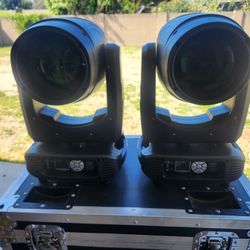Pair of Professional 260W Moving Head Lights with Flight Case