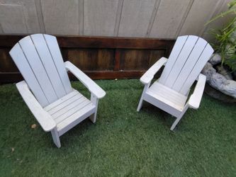 2 Adorable child size wooden lawn chairs