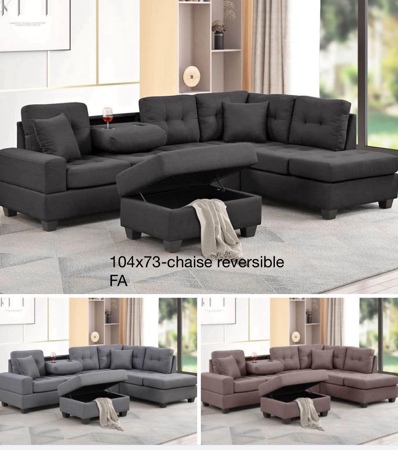 $460 Sectional With Ottoman