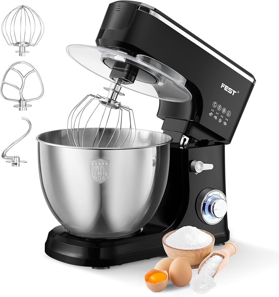 1500W 8.45QT Stand Mixer, 6-Speed Electric Dough Mixer with Whisk, Dough Hook & Beater, Large Capacity Kitchen Mixer for Baking Bread, Cakes, Salad an