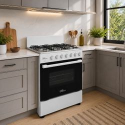 PREMIUM GAS STOVE 30"  5 BURNERS WHITE   IDEALPOP5120