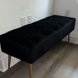 Gold And Black Sitting Ottoman 