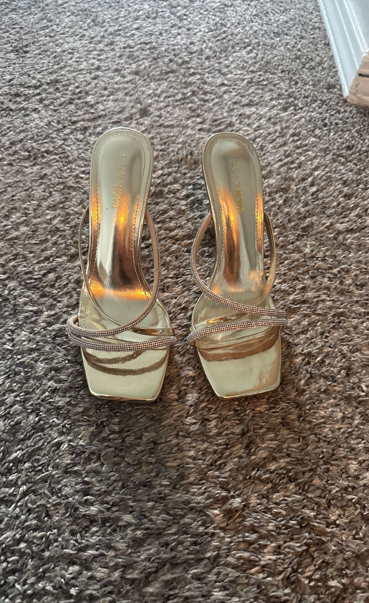 Gold Shine In High Heels