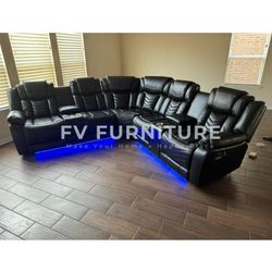 SALAS SECCIÓNALES RECLINABLES DE PIEL! 3 PAGOS MENSUALES! INSTALACIÓN Y ENTREGA