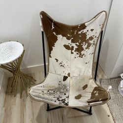  Saint Stag  Handcrafted Leather Butterfly Chair With Original  Hide Indian BKF  Cowhide Cover Leather 