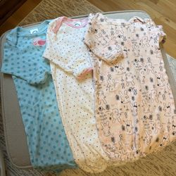 Sleep Gowns, 0-6 Months, Set Of 3