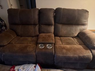 Power reclining couch and love seat