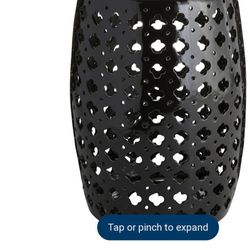 Black Cut Out Ceramic Plant Stand, 17"