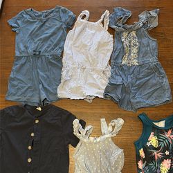 Little girl clothes size 4t summer romper bundle (6pcs)