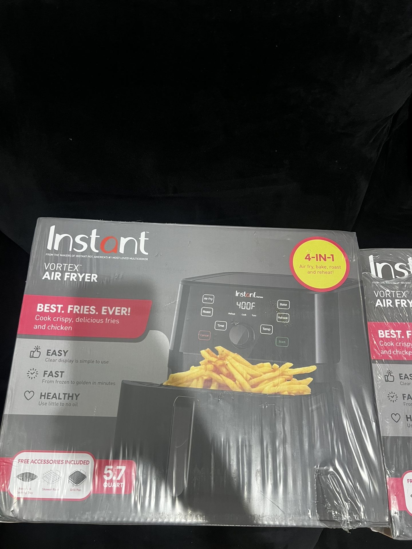 Instant Vortex Plus 5.7QT Air Fryer, Custom Program Options, 4-in-1 Functions