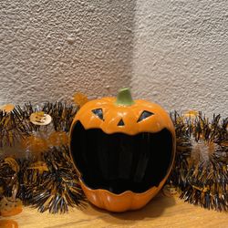 Halloween Jack O Lantern Pumpkin Candy Dish