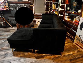Velvet Modular Sectional with Ottoman