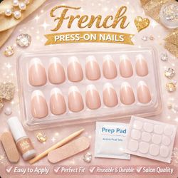High-Quality Acrylic Press-On Nails 🤍 Salon look