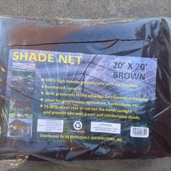 Dark Brown Shade Cloth 20x20FT– 90% Sun Shade Mesh Tarp for Greenhouse, Garden, Patio, Dog Kennel, Chicken Coop, and Outdoor Protection, Plants Cover 