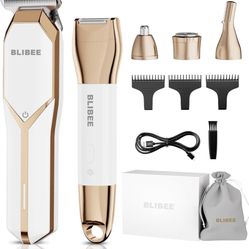 Trimmer & Hair Clippers for Women - Waterproof Electric Razor and 4 in 1 Bikini Shaver Set, Deluxe Hair Trimmer, Wet/Dry Body Shaver for Nose Eyebrows