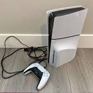 PS5 slim disc with 1 controller 1 sony playstation headset and 1 game