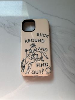 Cream iPhone 14 Phone Case - "Buck Around and Find Out!"