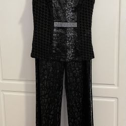 Black Velvet Fashion Dress Set