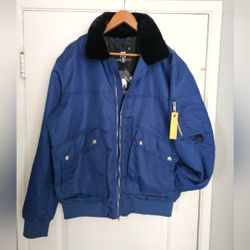 Men's Jacket Bomber Aviator Dodgers Color Blue Xl