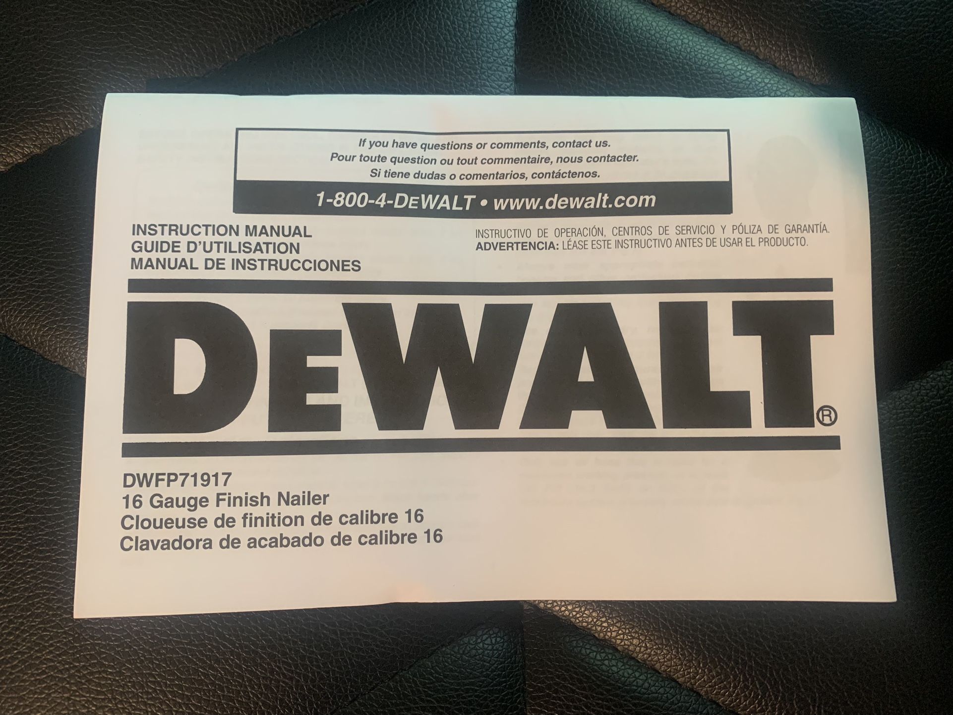 DeWalt Finish Nailer Model DWFP71917