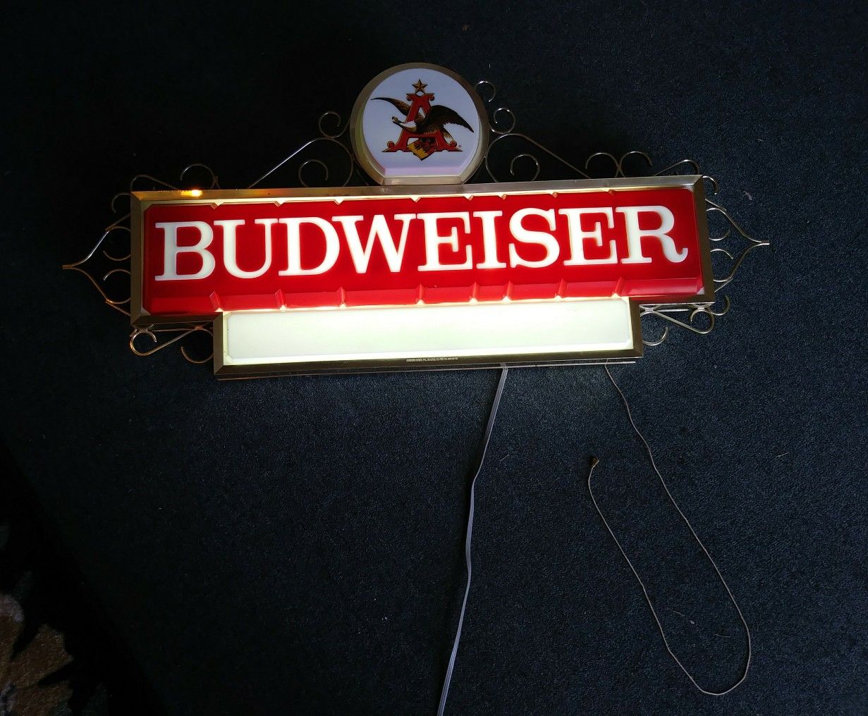 Vintage Budweiser Light Up Man Cave Sign for sale