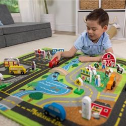 NEW! Melissa & Doug Create a Town Activity Rug Play Set