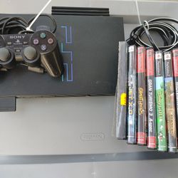 Ps2 With Controller Games and Memory Card