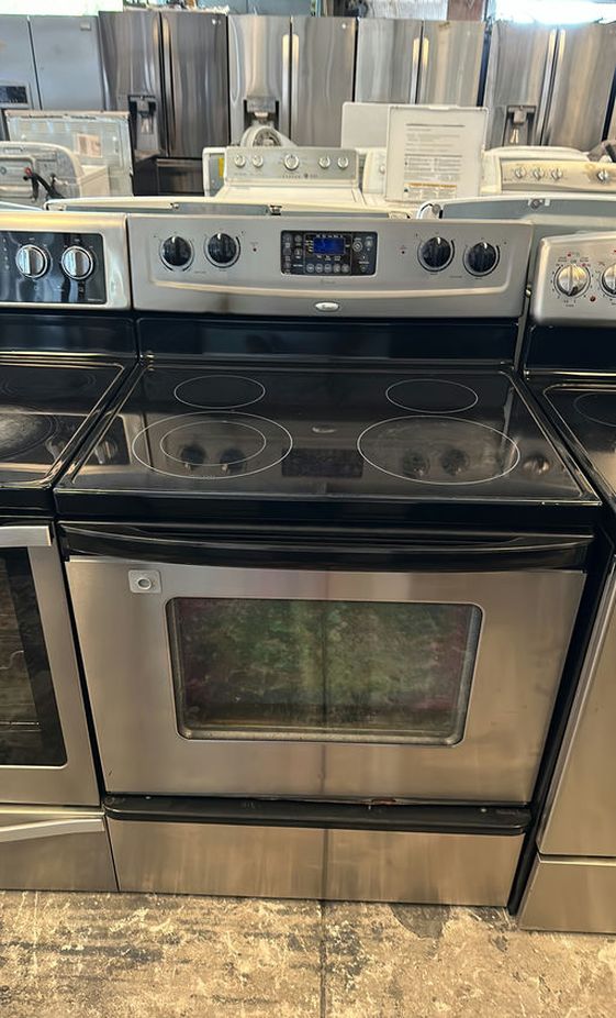 Whirlpool Electric Stove Stainless Steel GlassTop