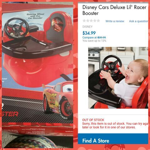 Disney cars booster seat