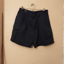 Dockers Blue Flat Front Shorts Smart Casual Size 34