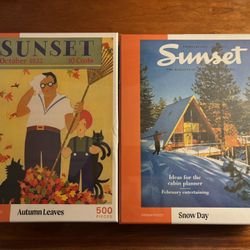 2 Sunset Magazine 500 Piece Jigsaw Puzzles of Vintage Covers