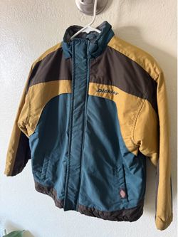 Vintage Dickies Colorblock Winter Jacket Size M - Teal Brown Tan Zip Up