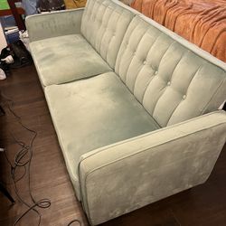 Light Blue Velvet Couch 