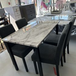 5 Piece Dining Table Set 43” Long X 28” Deep X 30” Height 