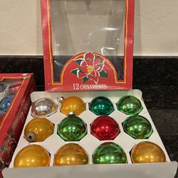 Vintage Set of 12 mercury glass Ornaments per purchase.   