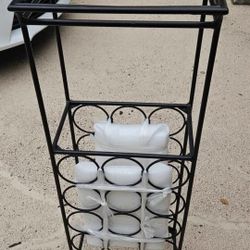 New 10" x 13" x 36" Vintage Mid Century Modern Arthur Umanoff Wrought Iron Bar Wine Rack.