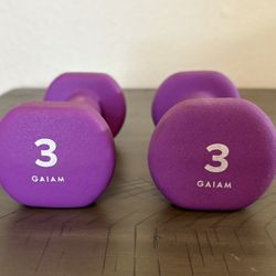 Neoprene Coated Exercise & Fitness Dumbbell for Home Gym Equipment Workouts Strength Training Free Weights 3 lbs (pair)
