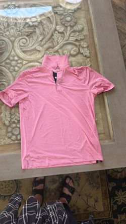 Pink Striped Short Sleeve Polo Shirt