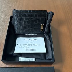 YSL Card Holder Crocodile Leather