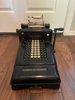 Vintage Burroughs Hand Crank Adding Machine – Antique Mechanical Calculator