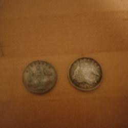 Lot Of 5 Silver Australian 6 Pence Coins
