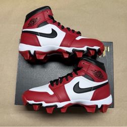 Nike Air Jordan 1 Mid Retro Youth Cleat size 2y Rare Chicago NEW!