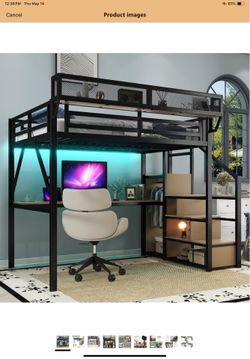 Loft bed frame and matress
